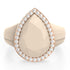 Oversize Pear Silicone Ring with Metal Frame & Stones by Rinfit